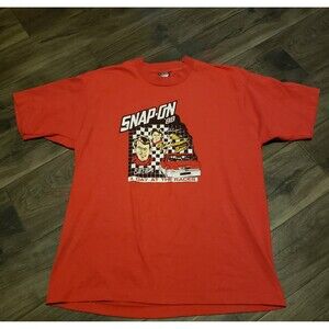 Snap On ,A Day At The Races Vintage Red Tshirt Bill Elliott/ Rick Mears Men's XL